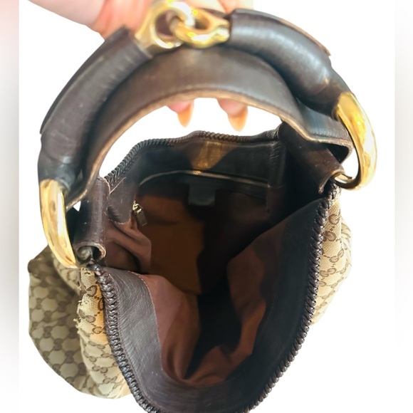GUCCI VINTAGE LARGE HORSE BIT HOBO BAG - Picture 11 of 14